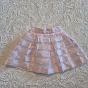 Janie and Jack girls size 6-12 months pink striped skirt with tulle EUC